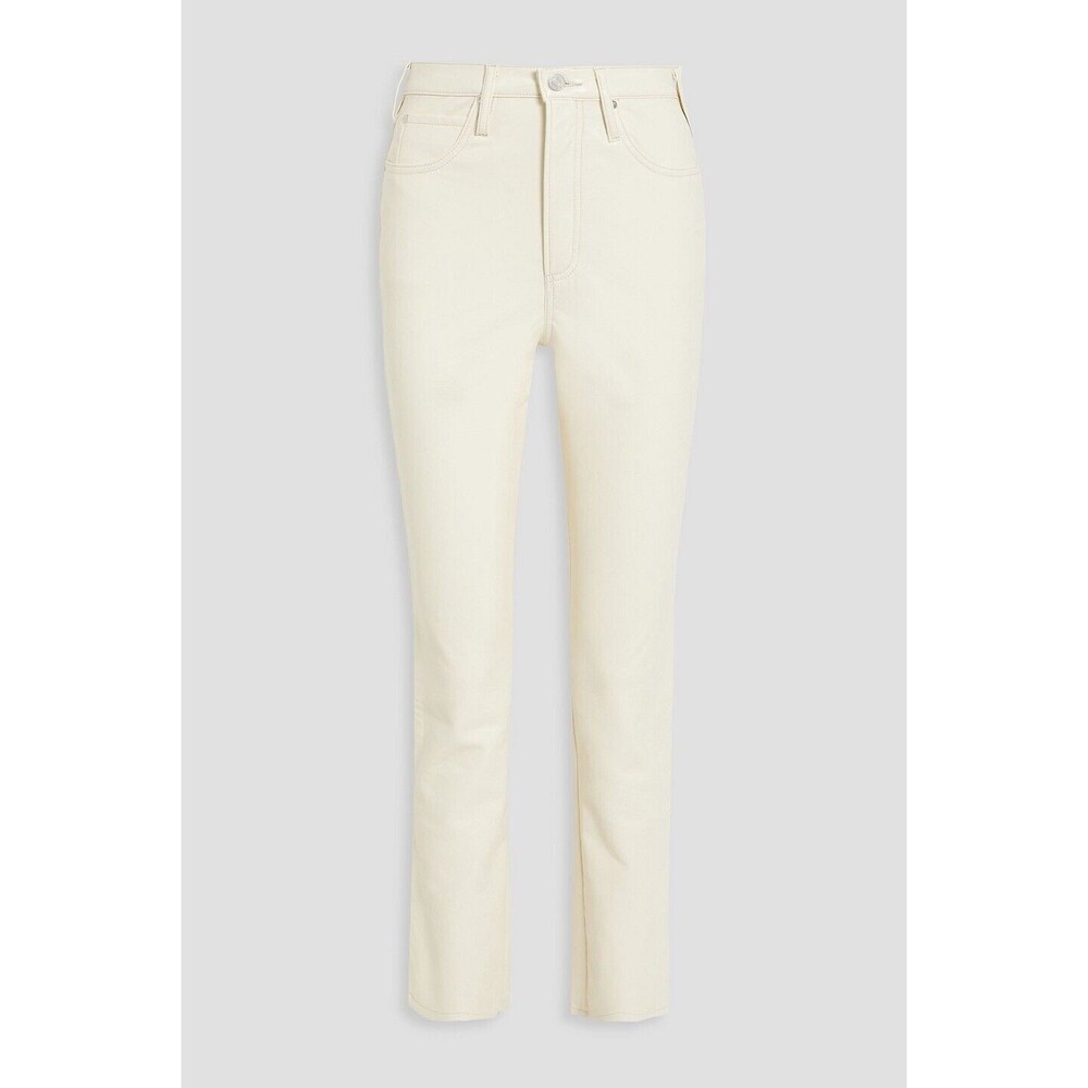 FRAME Womens Pants Size 32 Bone Recycled Leather Le High N Tight Straight Jean - Picture 4 of 16